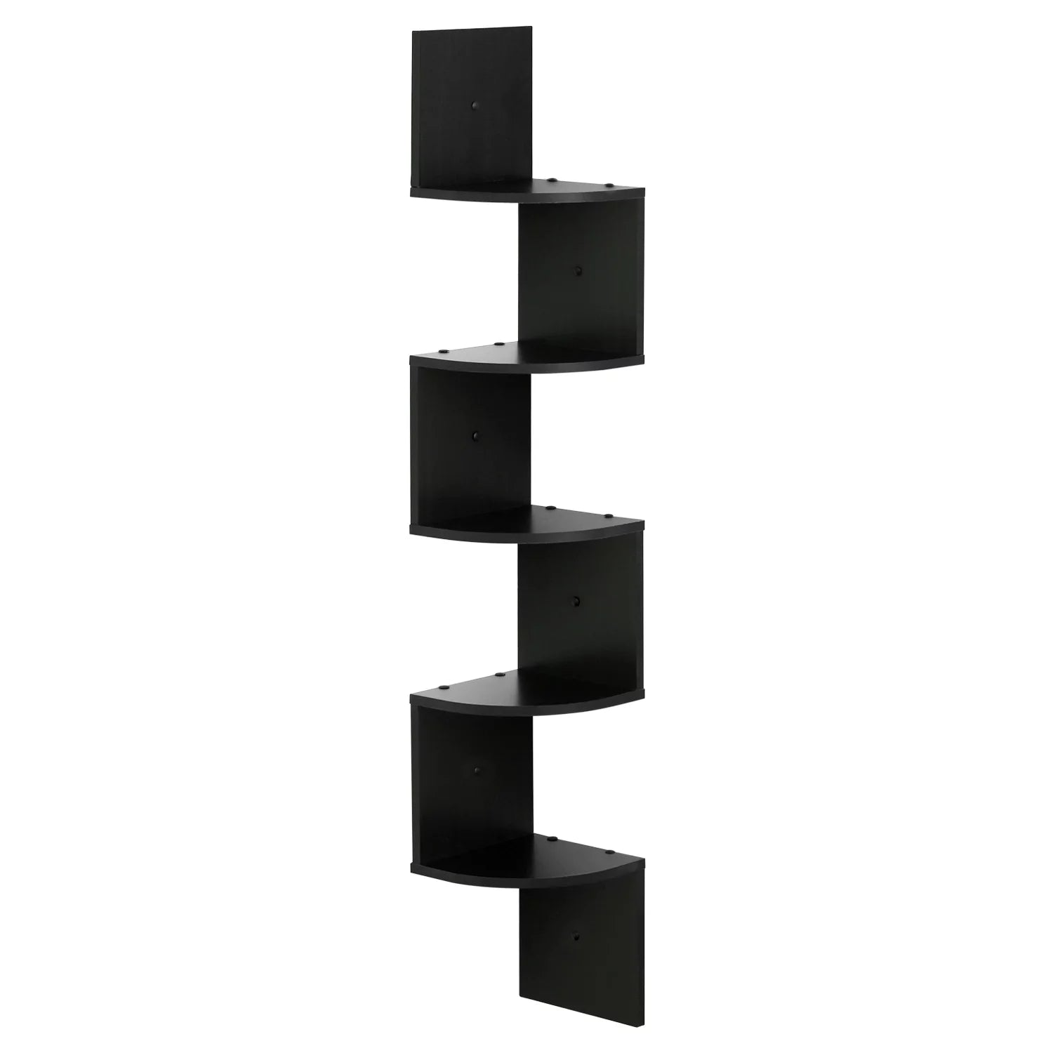 Stylish 5-Tier Espresso Floating Corner Shelf - Perfect for Storage and Display