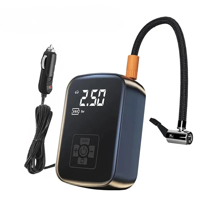 LEIBOO Wireless Car Air Compressor - Portable Electric Tire Inflator with Digital Display for Motorcycles, Bicycles, and Autos