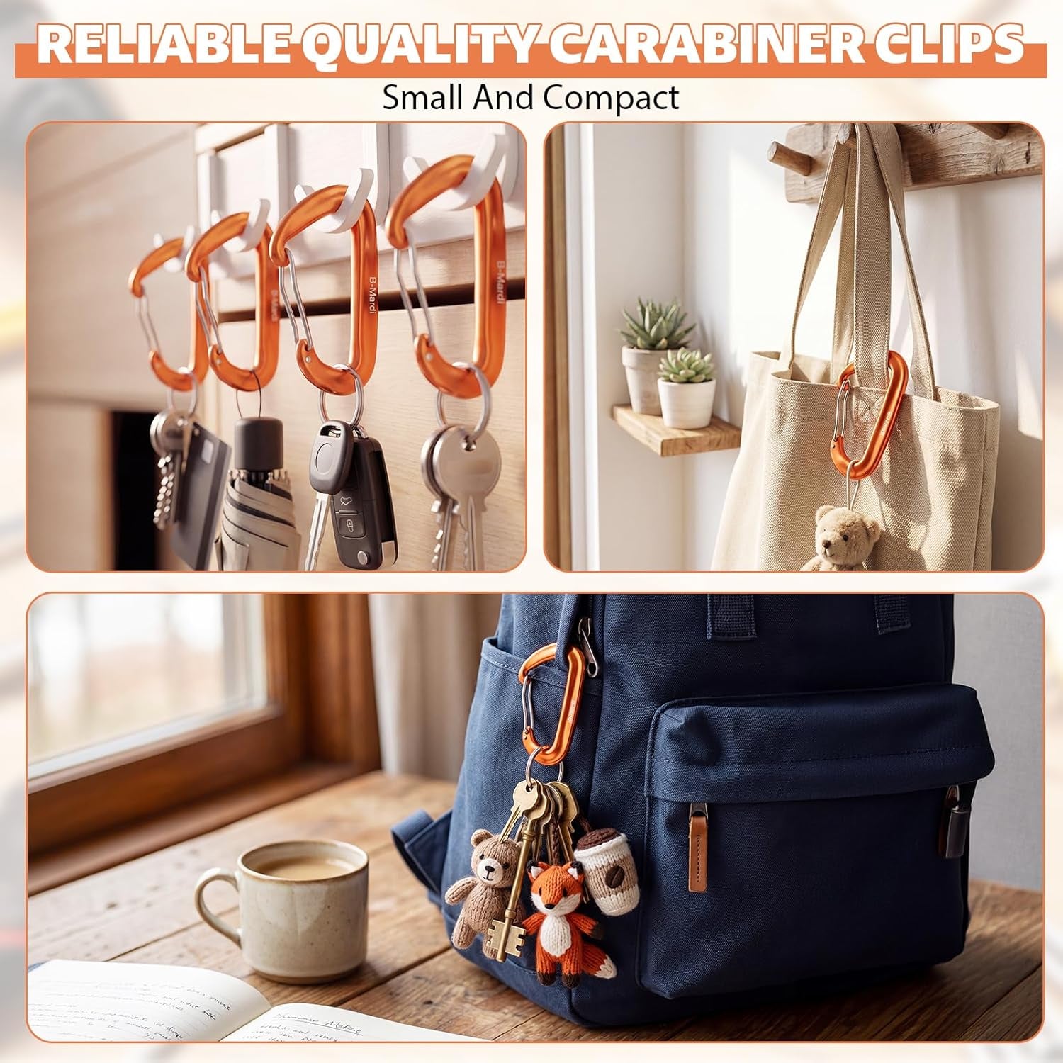 Heavy Duty 12Kn Carabiner Clips - Lightweight Locking Carabiners for Camping, Hiking, Hammocks, Dog Leashes, Outdoor Adventures, and Gym Use