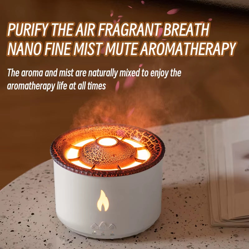 Volcano Flame Jellyfish Aroma Diffuser - 360ml Humidifier & Essential Oil Diffuser - Perfect Cool Gift!