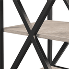 Stylish 3-Tier Rustic Gray X Frame Side Table - Perfect for Your Living Room