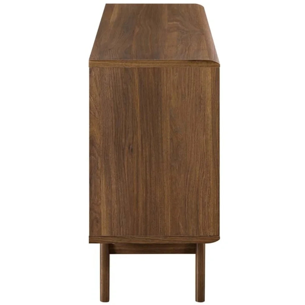 Modern Walnut Particleboard Display Stand - Stylish & Functional