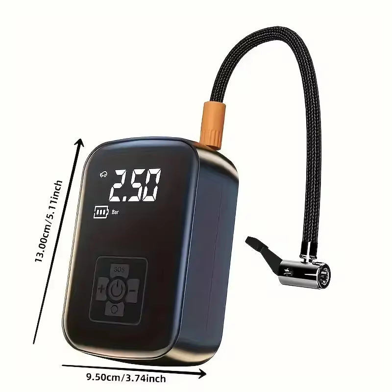 LEIBOO Wireless Car Air Compressor - Portable Electric Tire Inflator with Digital Display for Motorcycles, Bicycles, and Autos