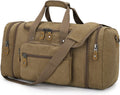 Spacious 60L Canvas Duffle Bag for Travel - Stylish Coffee Overnight & Weekend Bag