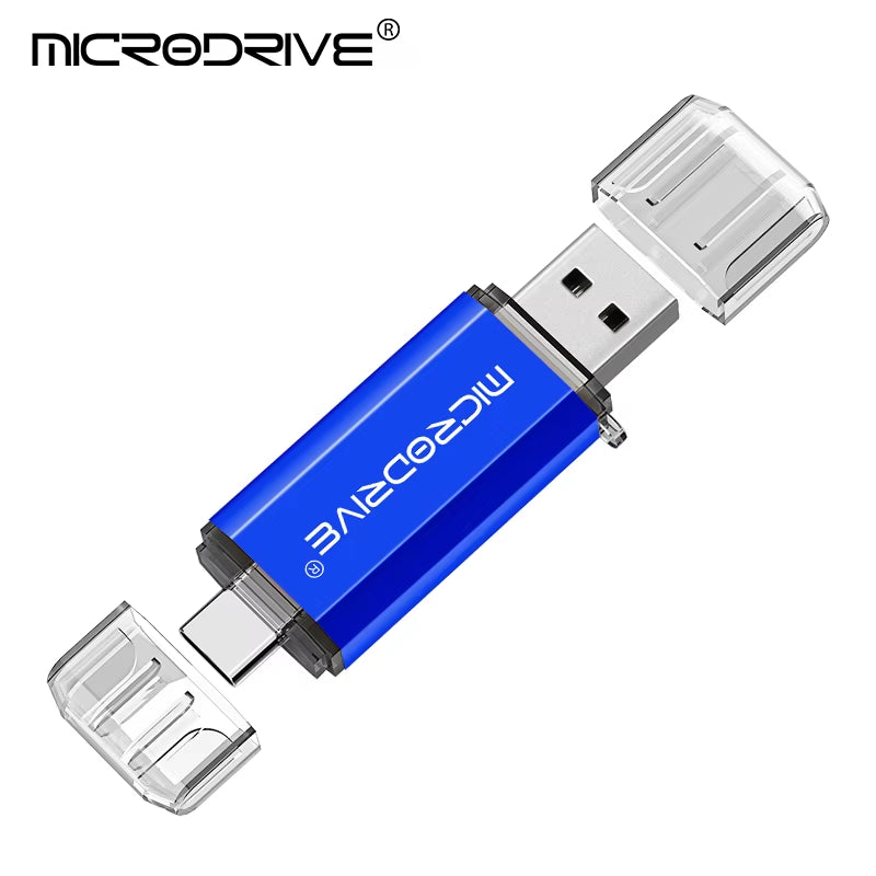 Versatile 2-in-1 Type C & Micro USB Flash Drive - High-Speed OTG Pen Drive in Multiple Capacities (128GB, 64GB, 32GB, 16GB, 8GB, 4GB)