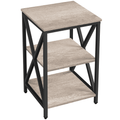 Stylish 3-Tier Rustic Gray X Frame Side Table - Perfect for Your Living Room