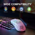 Elevate Your Gaming Experience with the Ergonomic 2.4G Wireless RGB Mouse - 6 Buttons, 3-Speed DPI, and Rechargeable Convenience