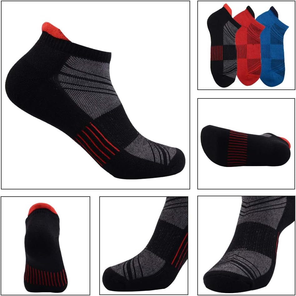 Men's Comfort Cushion Ankle Socks - 6 Pack Low Cut Athletic Socks for Ultimate Performance