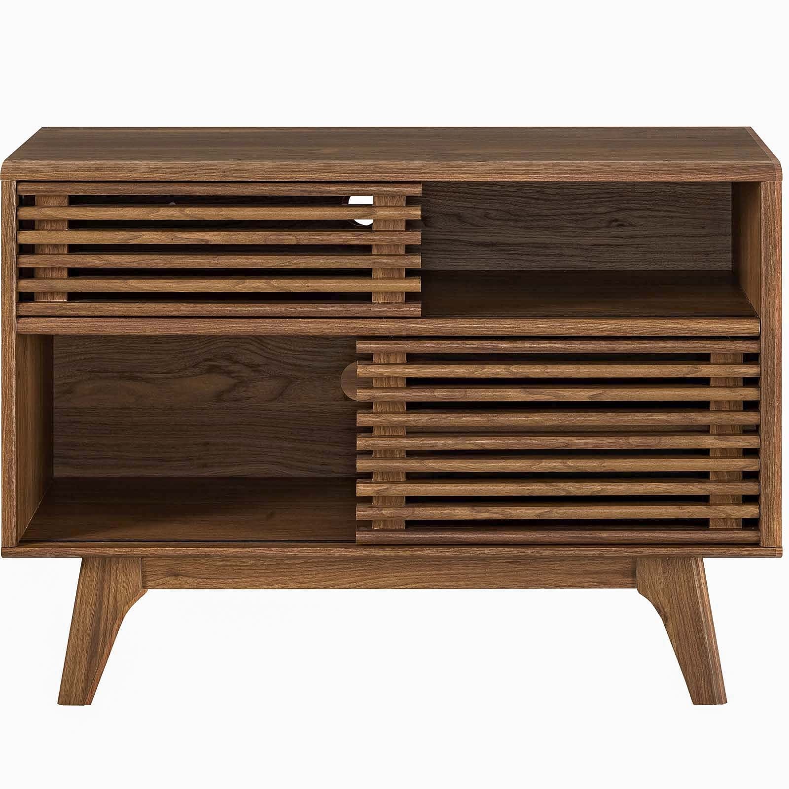 Modern Walnut Particleboard Display Stand - Stylish & Functional