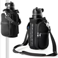 Magnetic Gym Water Bottle Carrier with Phone Pocket & Shoulder Strap - 6 Built-In Magnets for Ultimate Convenience