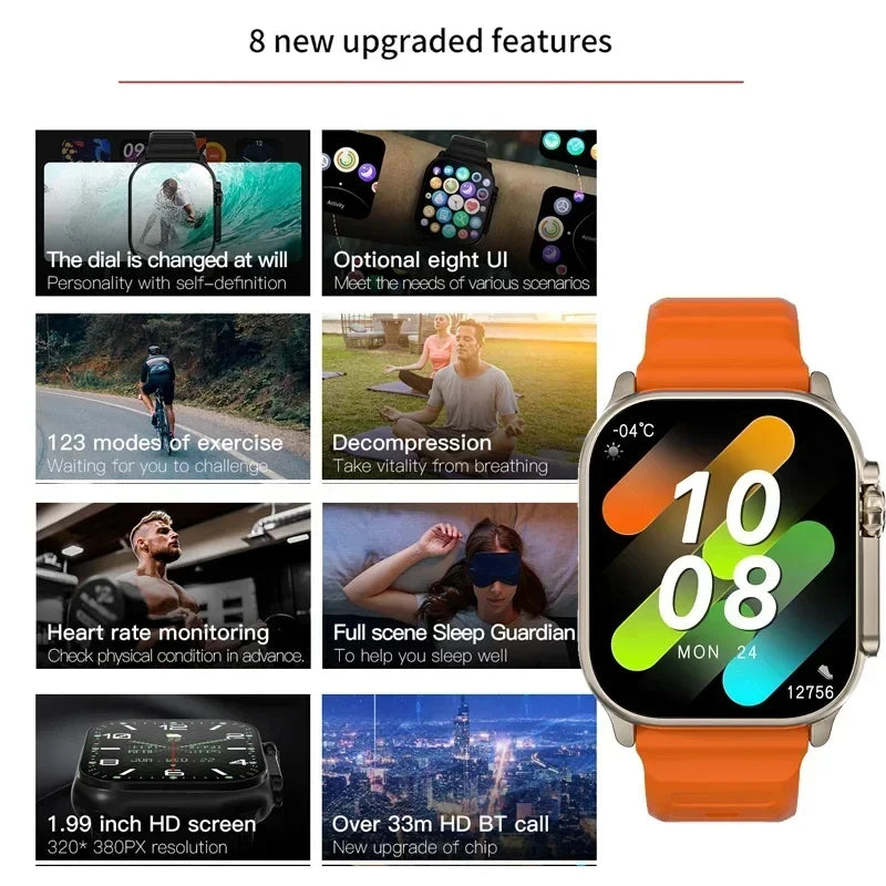 2026 Men's Smart Watch - 2.01" HD Screen, Bluetooth Calling, Health & Fitness Tracker, Multi-Sport Mode for Android & iOS