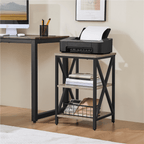 Stylish 3-Tier Rustic Gray X Frame Side Table - Perfect for Your Living Room