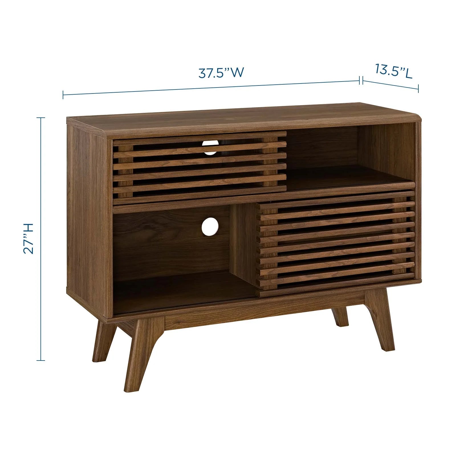 Modern Walnut Particleboard Display Stand - Stylish & Functional