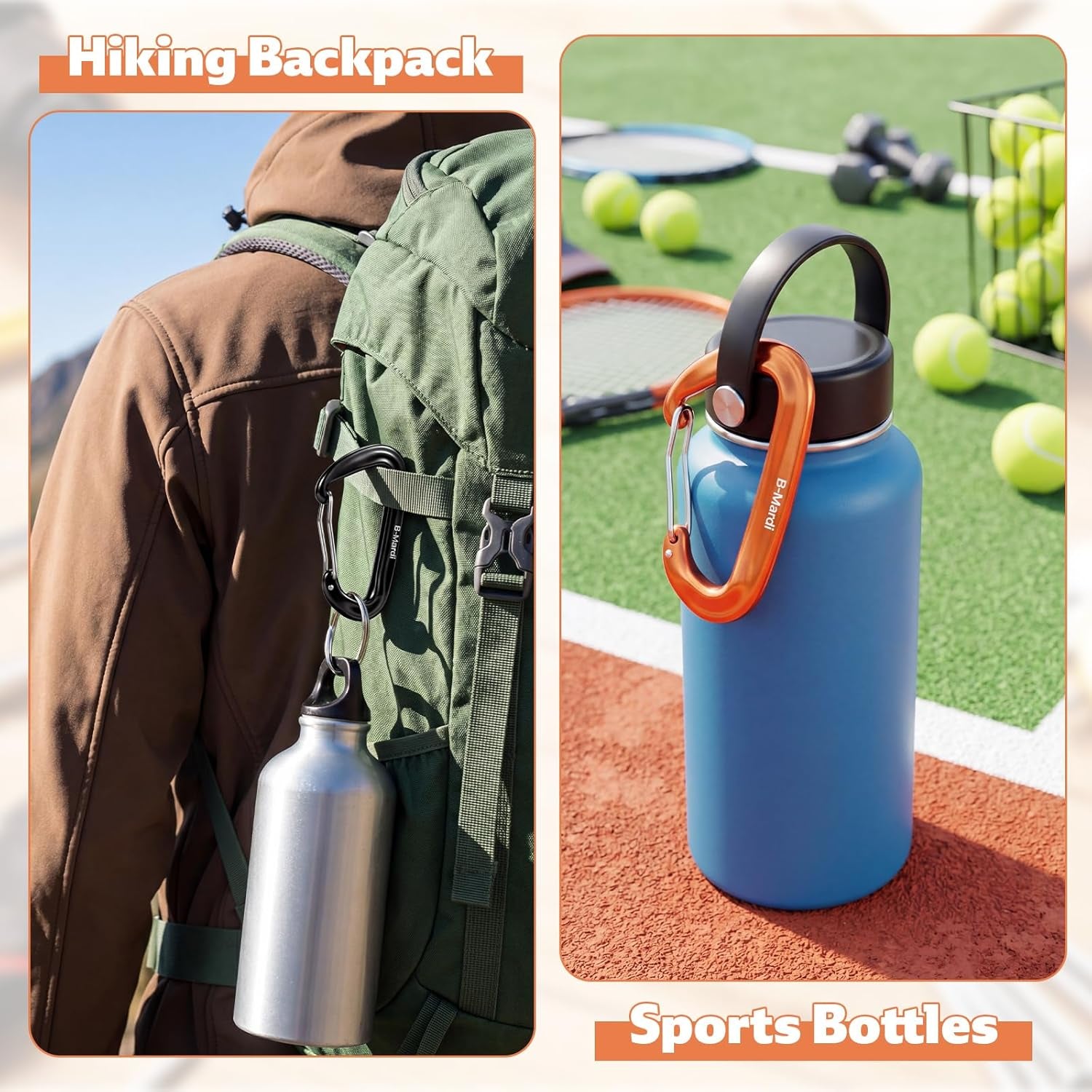 Heavy Duty 12Kn Carabiner Clips - Lightweight Locking Carabiners for Camping, Hiking, Hammocks, Dog Leashes, Outdoor Adventures, and Gym Use
