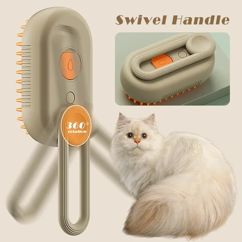 Revolutionary 3-in-1 Cat Steam Brush: The Ultimate Steamy Dog Grooming Tool with Massage Function and Hair Removal Comb